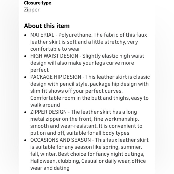 Fahsyee Vegan Leather High-Waisted A-Line Pencil Skirt - black - size XL - NWOT - Picture 8 of 9